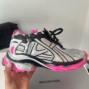 Silver & Black Balenciaga Runners Sneakers in Size 40 (women’s 10)